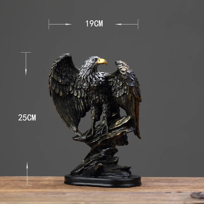 YuryFvna Retro Eagle Sculpture New Room Decoration Ornaments Wealth Animal Office Home Study Living  Abstract Statue Decor Gift