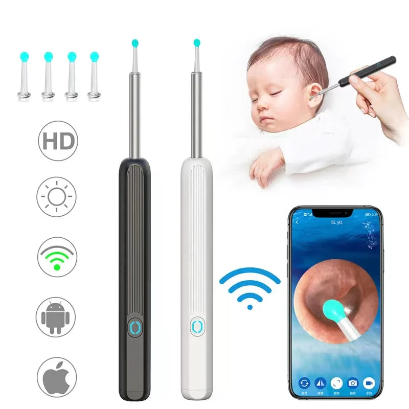 Wireless Smart Visual Ear Cleaner 1080P Ear Stick Otoscope NE3 Ear Wax Removal Tool Earpick Camera Ear Endoscope Ear Clean Kit