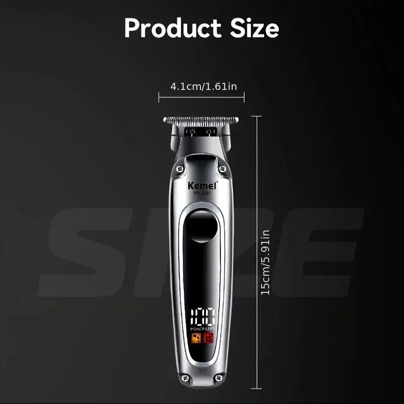 Kemei 2261 Barber Shop Hair Trimmer Electric Hair Clipper USB Rechargeable Cordless Beard Trimmer Men Powerful Haircut Machine