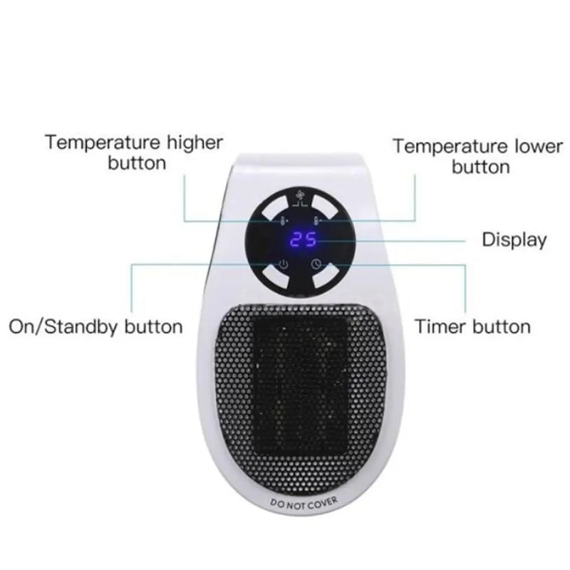 Portable Heater Electric Heater Plug In Wall Room Heater Home Appliance Heating Stove Mini Radiator Remote Warmer Machine